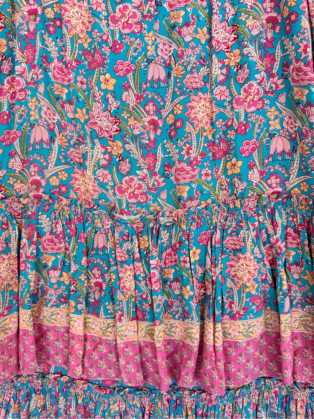 Plenty by Tracy Reese Floral Tiered Midi Skirt in Blue & Pink - Picture 6 of 10